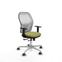 Jorquera traslack malla blanca bali verde oliva brazos 1D base aluminio  ruedas 65mm engomada