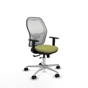 Jorquera traslack malla blanca bali verde oliva brazos 1D base aluminio  ruedas 65mm nailon