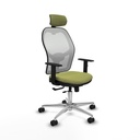 Jorquera traslack malla blanca bali verde oliva brazos 1D base aluminio cabecero 2D ruedas 65mm nailon