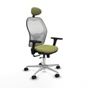 Jorquera traslack malla blanca bali verde oliva brazos 3D base aluminio cabecero fijo ruedas 65mm nailon