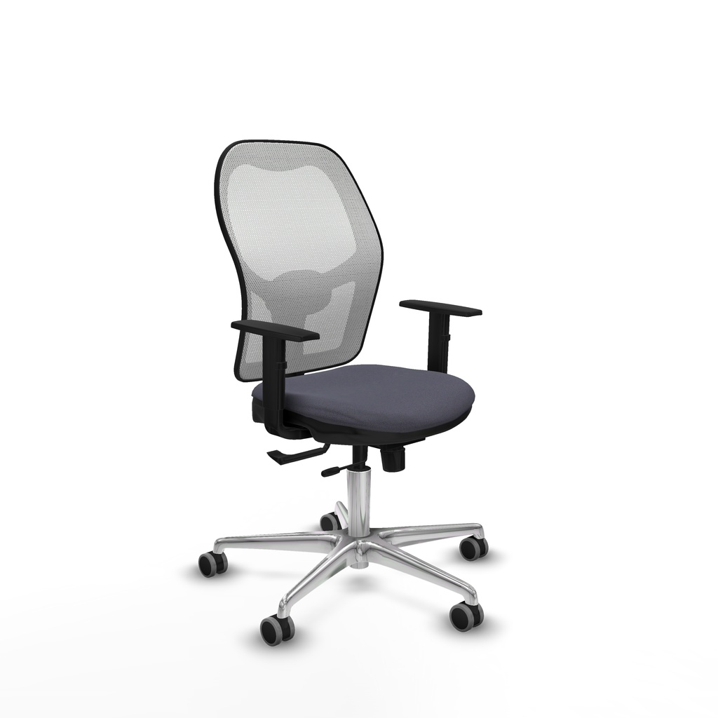 Jorquera traslack malla blanca bali gris oscuro brazos 1D base aluminio  ruedas 65mm engomada