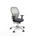 Jorquera traslack malla blanca bali gris oscuro brazos 1D base aluminio  ruedas 65mm engomada