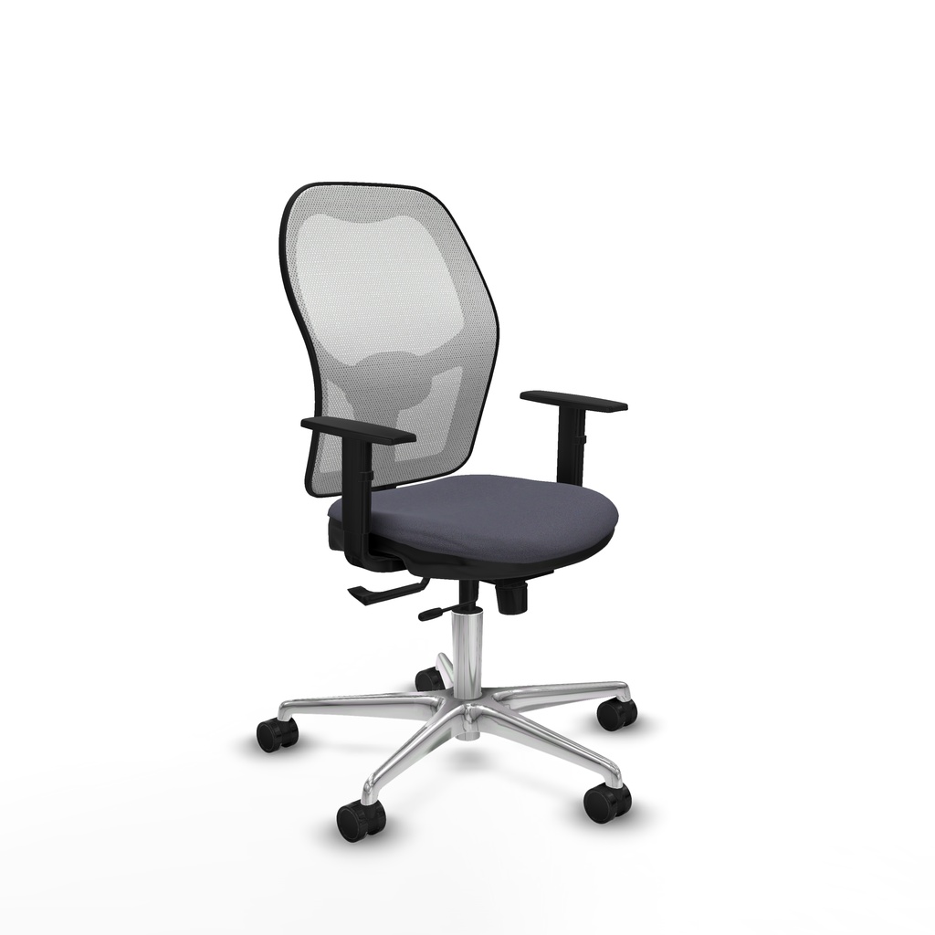 Jorquera traslack malla blanca bali gris oscuro brazos 1D base aluminio  ruedas 65mm nailon