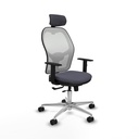 Jorquera traslack malla blanca bali gris oscuro brazos 1D base aluminio cabecero 2D ruedas 65mm nailon