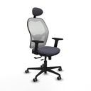 Jorquera traslack malla blanca bali gris oscuro brazos 2D base nailon cabecero fijo ruedas 65mm engomada