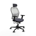 Jorquera traslack malla blanca bali gris oscuro brazos 2D base nailon cabecero 2D ruedas 65mm engomada