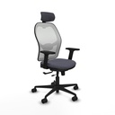 Jorquera traslack malla blanca bali gris oscuro brazos 2D base nailon cabecero 2D ruedas 65mm nailon