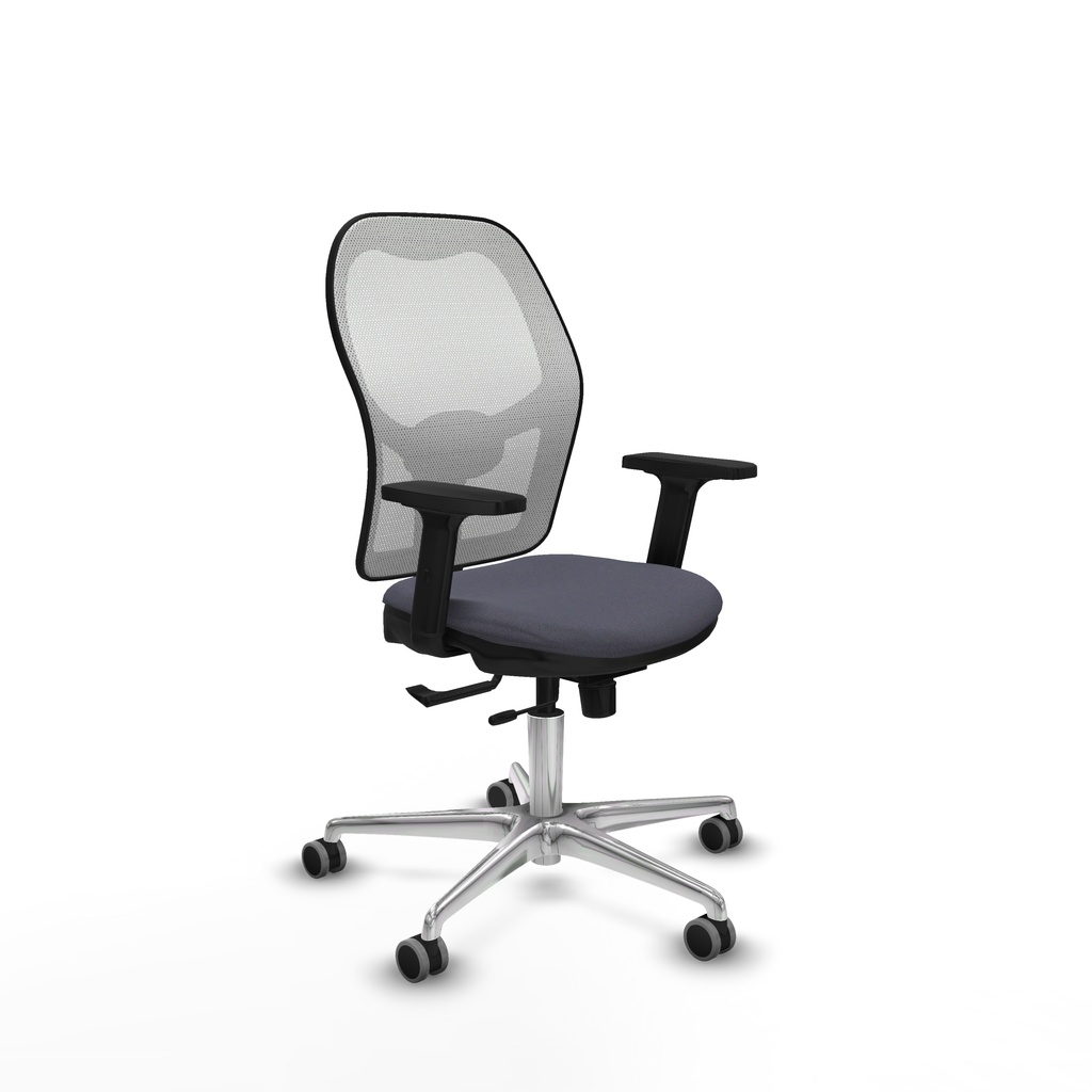 Jorquera traslack malla blanca bali gris oscuro brazos 2D base aluminio  ruedas 65mm engomada