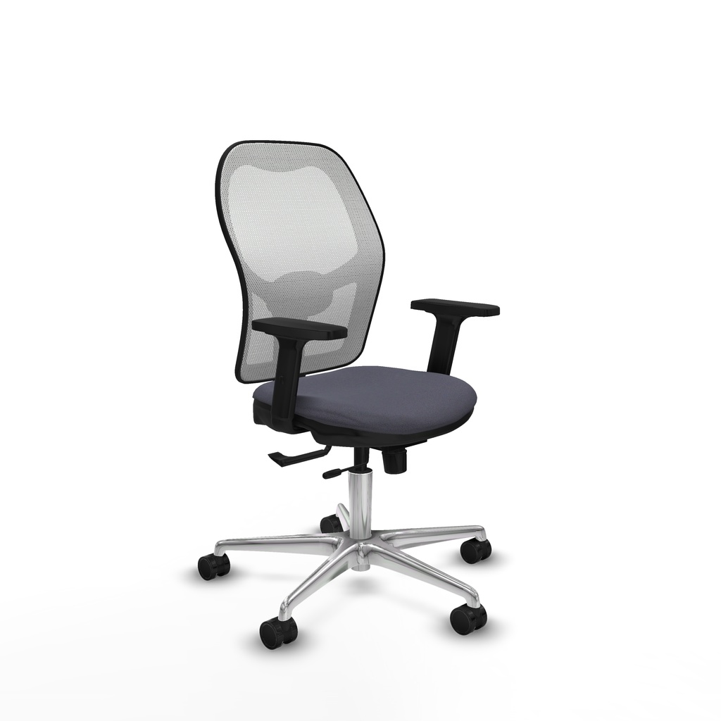 Jorquera traslack malla blanca bali gris oscuro brazos 2D base aluminio  ruedas 65mm nailon