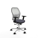 Jorquera traslack malla blanca bali gris oscuro brazos 2D base aluminio  ruedas 65mm nailon