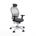 Jorquera traslack malla blanca bali gris oscuro brazos 2D base aluminio cabecero 2D ruedas 65mm nailon