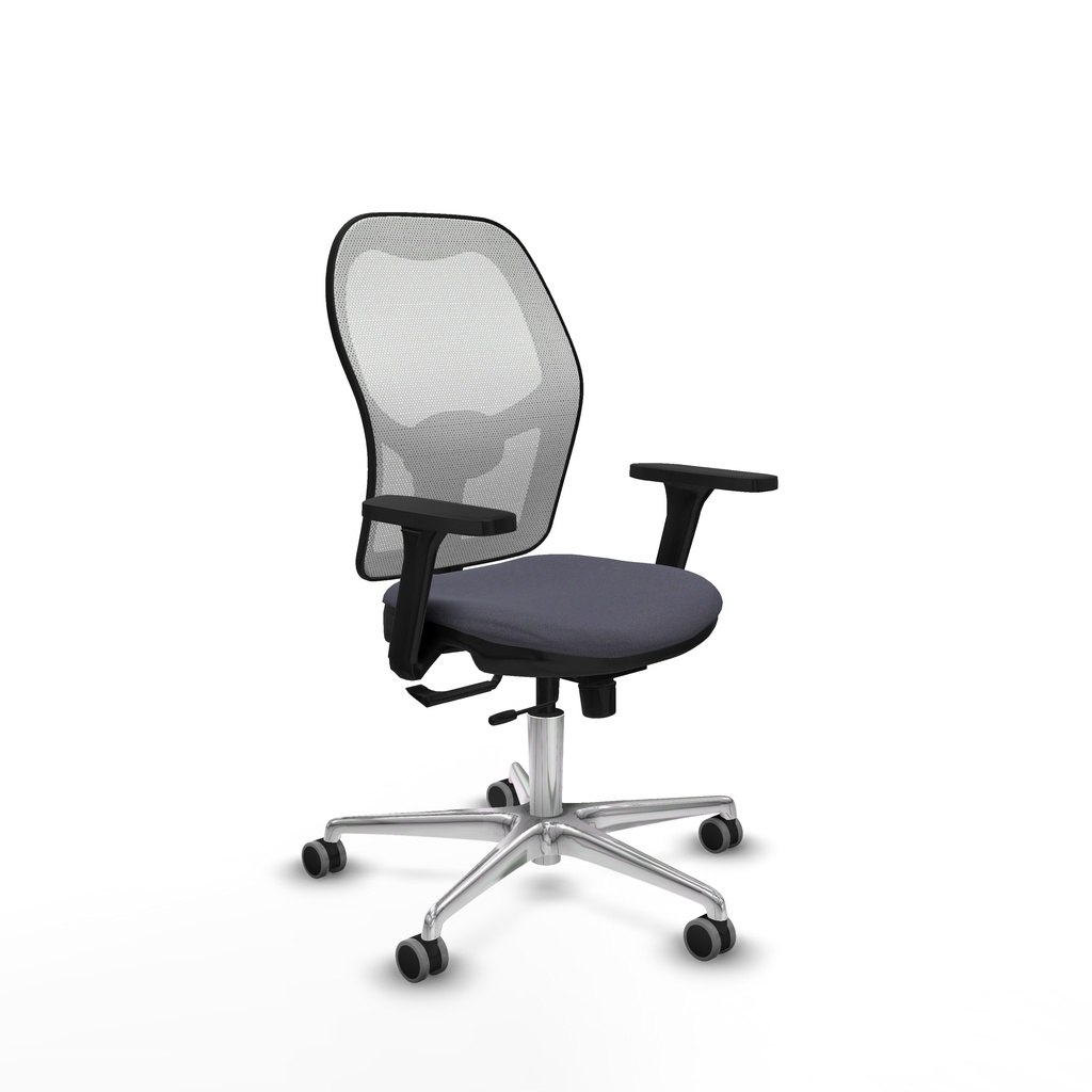 Jorquera traslack malla blanca bali gris oscuro brazos 3D base aluminio  ruedas 65mm engomada