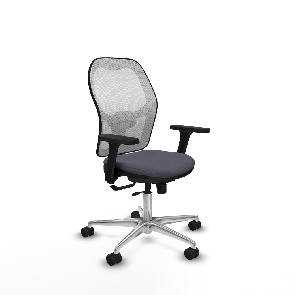 Jorquera traslack malla blanca bali gris oscuro brazos 3D base aluminio  ruedas 65mm nailon