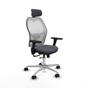 Jorquera traslack malla blanca bali gris oscuro brazos 3D base aluminio cabecero 2D ruedas 65mm nailon
