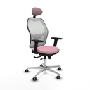 Jorquera traslack malla blanca bali rosa brazos 2D base aluminio cabecero fijo ruedas 65mm engomada