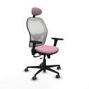 Jorquera traslack malla blanca bali rosa brazos 3D base nailon cabecero fijo ruedas 65mm engomada