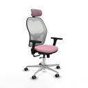 Jorquera traslack malla blanca bali rosa brazos 3D base aluminio cabecero 2D ruedas 65mm engomada