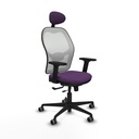 Jorquera traslack malla blanca bali morado brazos 2D base nailon cabecero fijo ruedas 65mm engomada