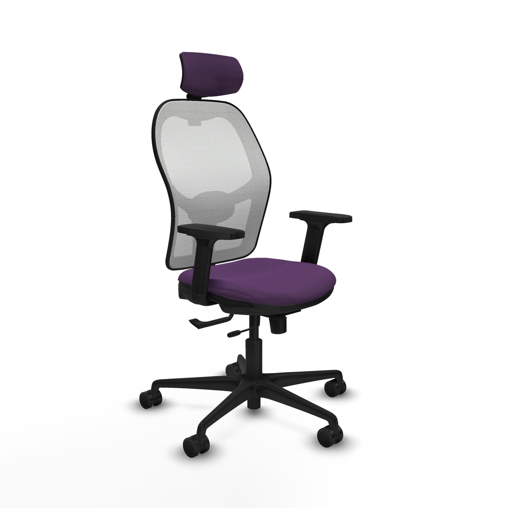 Jorquera traslack malla blanca bali morado brazos 2D base nailon cabecero 2D ruedas 65mm nailon