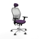 Jorquera traslack malla blanca bali morado brazos 3D base aluminio cabecero fijo ruedas 65mm engomada