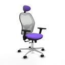 Jorquera traslack malla blanca bali lila brazos 3D base aluminio cabecero fijo ruedas 65mm nailon