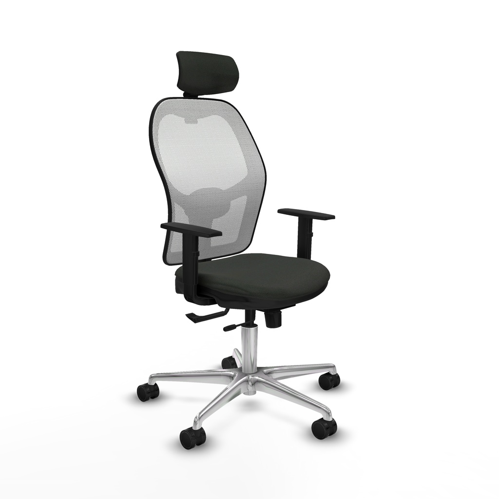 Jorquera traslack malla blanca bali negro brazos 1D base aluminio cabecero 2D ruedas 65mm nailon