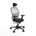 Jorquera traslack malla blanca bali negro brazos 2D base nailon cabecero fijo ruedas 65mm nailon