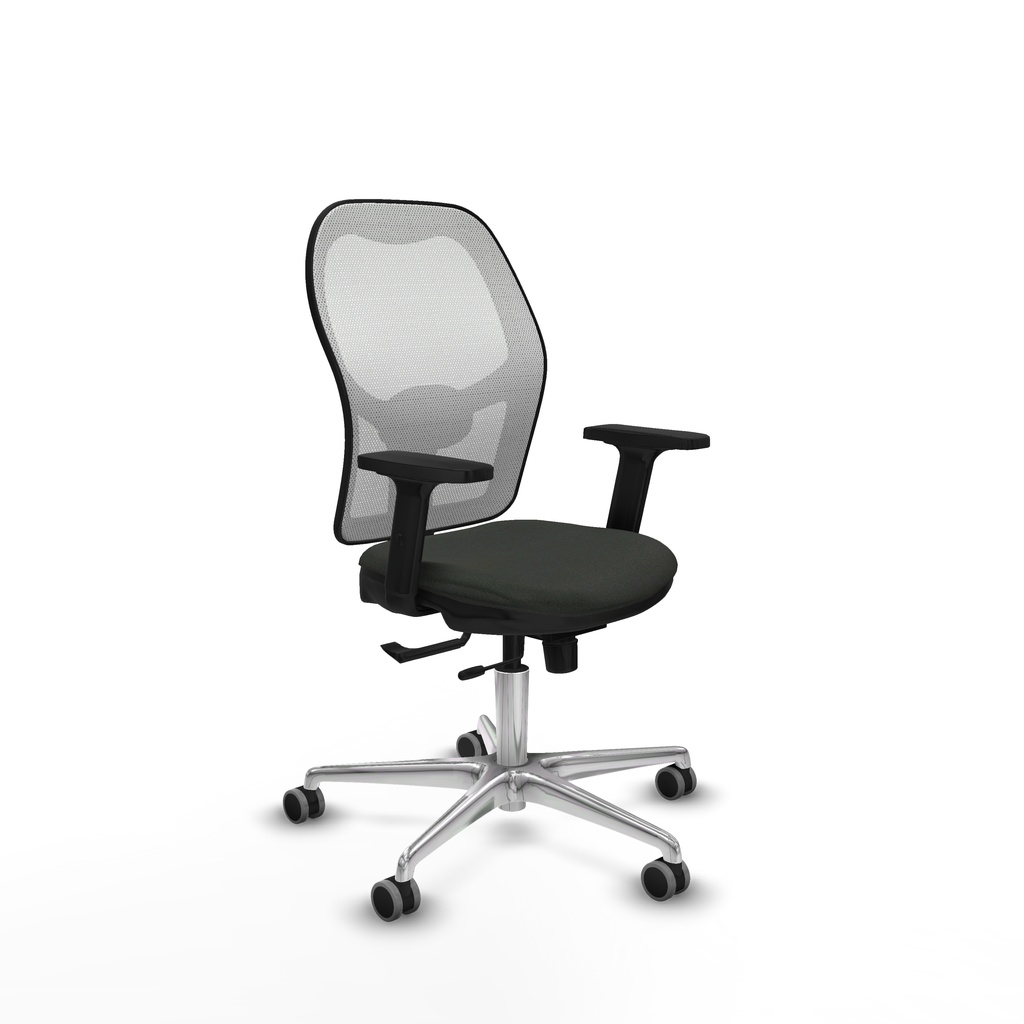 Jorquera traslack malla blanca bali negro brazos 2D base aluminio  ruedas 65mm engomada