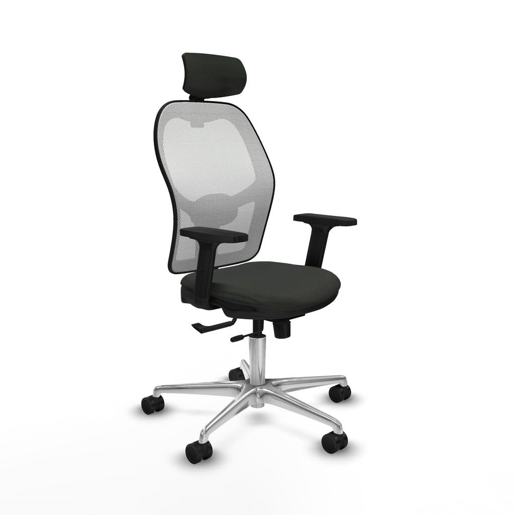 Jorquera traslack malla blanca bali negro brazos 2D base aluminio cabecero 2D ruedas 65mm nailon