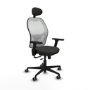 Jorquera traslack malla blanca bali negro brazos 3D base nailon cabecero fijo ruedas 65mm engomada