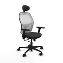 Jorquera traslack malla blanca bali negro brazos 3D base nailon cabecero fijo ruedas 65mm nailon