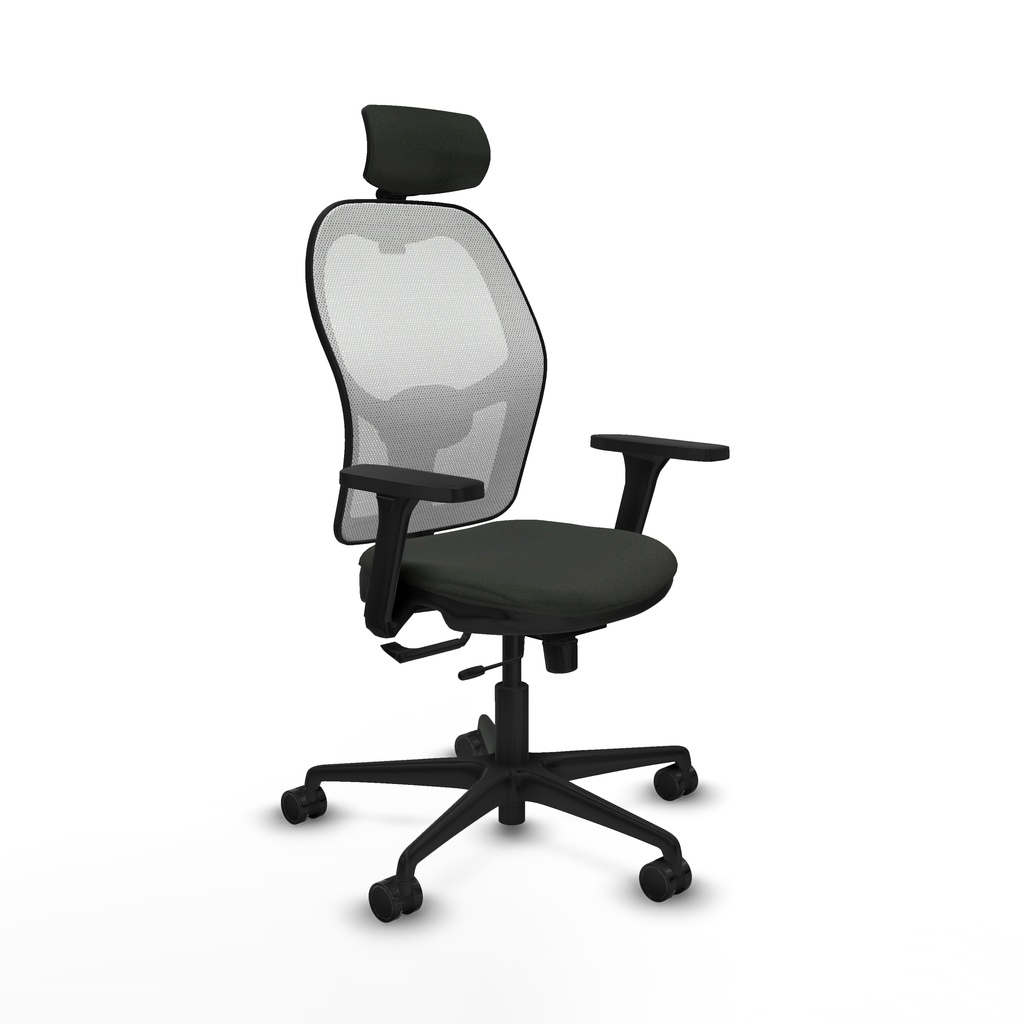 Jorquera traslack malla blanca bali negro brazos 3D base nailon cabecero 2D ruedas 65mm nailon