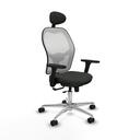 Jorquera traslack malla blanca bali negro brazos 3D base aluminio cabecero fijo ruedas 65mm nailon