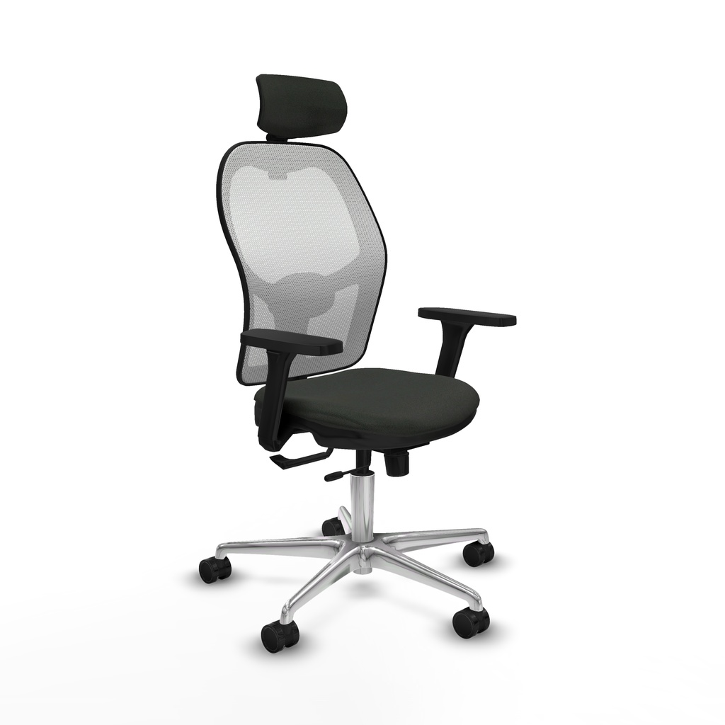 Jorquera traslack malla blanca bali negro brazos 3D base aluminio cabecero 2D ruedas 65mm nailon