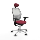 Jorquera traslack malla blanca bali granate brazos 3D base aluminio cabecero fijo ruedas 65mm engomada