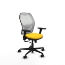 Jorquera traslack malla blanca similpiel amarillo brazos 3D base nailon  ruedas 65mm nailon
