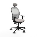 Jorquera traslack malla blanca similpiel blanco brazos 1D base nailon cabecero fijo ruedas 65mm engomada