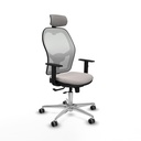 Jorquera traslack malla blanca similpiel blanco brazos 1D base aluminio cabecero 2D ruedas 65mm engomada