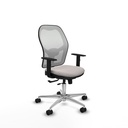 Jorquera traslack malla blanca similpiel blanco brazos 1D base aluminio  ruedas 65mm nailon