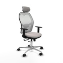 Jorquera traslack malla blanca similpiel blanco brazos 1D base aluminio cabecero 2D ruedas 65mm nailon