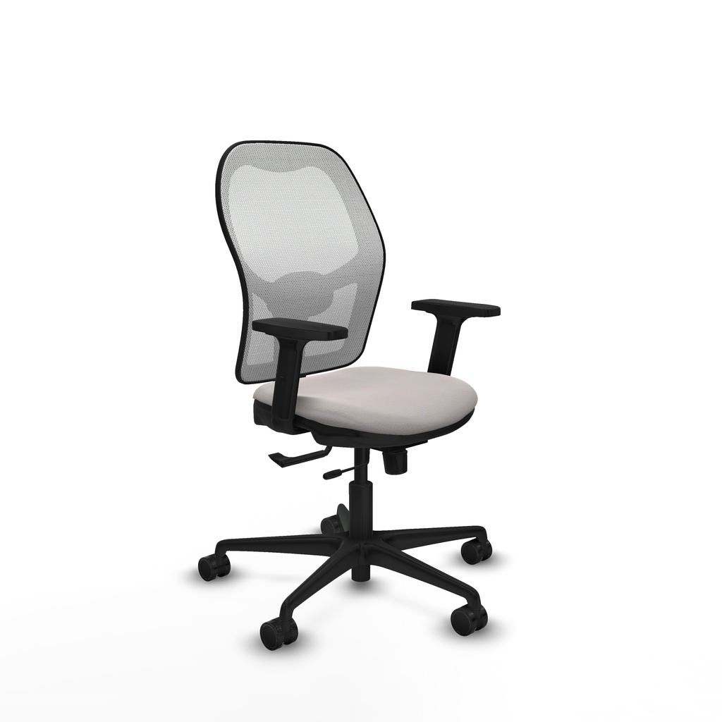 Jorquera traslack malla blanca similpiel blanco brazos 2D base nailon  ruedas 65mm nailon