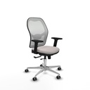 Jorquera traslack malla blanca similpiel blanco brazos 2D base aluminio  ruedas 65mm engomada