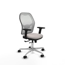 Jorquera traslack malla blanca similpiel blanco brazos 2D base aluminio  ruedas 65mm nailon