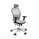 Jorquera traslack malla blanca similpiel blanco brazos 2D base aluminio cabecero 2D ruedas 65mm nailon
