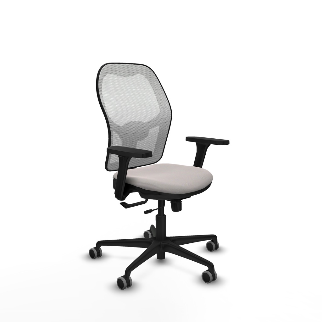Jorquera traslack malla blanca similpiel blanco brazos 3D base nailon  ruedas 65mm engomada