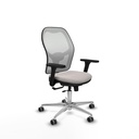 Jorquera traslack malla blanca similpiel blanco brazos 3D base aluminio  ruedas 65mm engomada