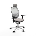 Jorquera traslack malla blanca similpiel blanco brazos 3D base aluminio cabecero 2D ruedas 65mm engomada