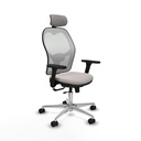 Jorquera traslack malla blanca similpiel blanco brazos 3D base aluminio cabecero 2D ruedas 65mm nailon