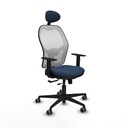 Jorquera traslack malla blanca similpiel azul marino brazos 1D base nailon cabecero fijo ruedas 65mm engomada