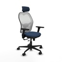 Jorquera traslack malla blanca similpiel azul marino brazos 3D base nailon cabecero 2D ruedas 65mm nailon